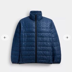 Coach Lightweight Down Jacket Mens Navy SZ XXL/2XL